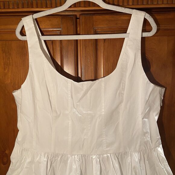 J. Crew White Fit And Flare Mini Dress Sleeveless Size 18 Coquette Romantic - Picture 3 of 15